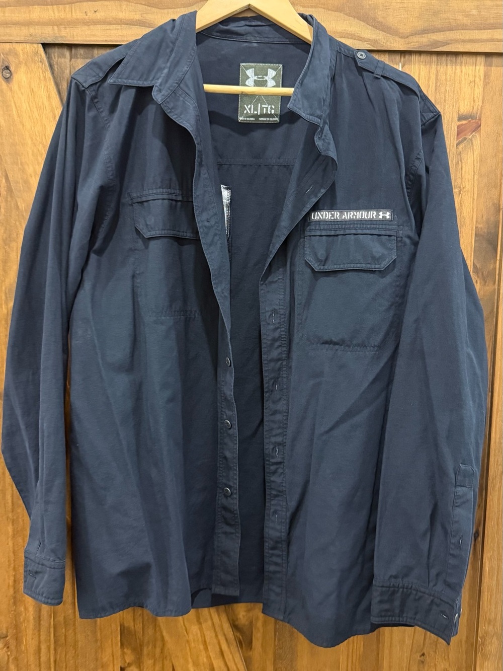 Under Armour Navy Button-Up Shirt Jacket